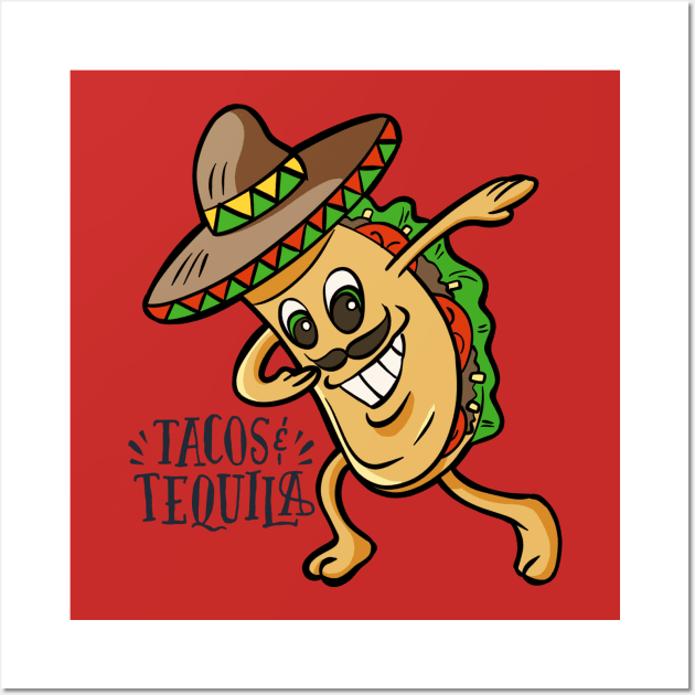 Tacos and Tequila Tacos lovers Wall Art by Barts Arts